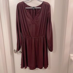 WHBM burgundy purple blouson dress, 10